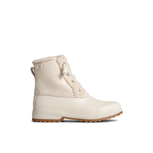 Beige Sperry Maritime Repel Teddy Trim Snow Boot Boots | LPBCG-6385