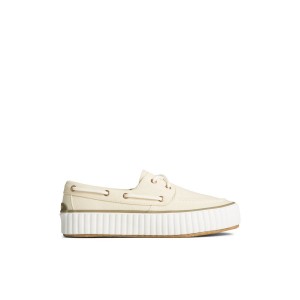 Beige Sperry Pier Wave Platform Lace Up Sneaker Sneakers | VLZED-1590