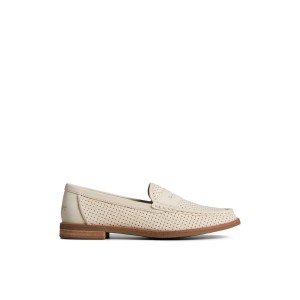 Beige Sperry Seaport Perforated Penny Loafer Loafers | HFPKJ-4108