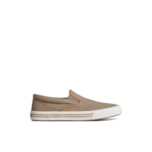 Beige Sperry Striper II Linen Slip On Sneaker Sneakers | ROPYE-6013