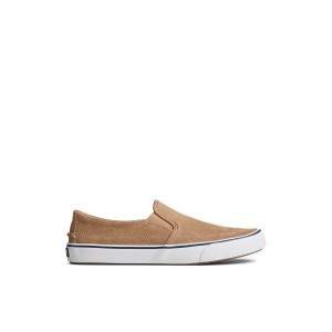 Beige Sperry Striper II Twin Gore Perforated Slip On Sneaker Sneakers | HYBIT-3784