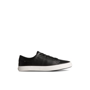 Black Sperry Striper II LLT Leather Sneaker Sneakers | WBVSM-5614