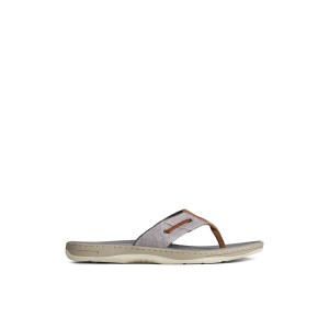 Grey Sperry SeaCycled Baitfish Baja Flip Flop Sandals | NIYAX-1497