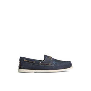 Navy Sperry Authentic Original 2-Eye Nubuck Boat Shoe Boat Shoes | SWVEK-0395