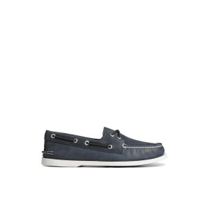 Navy Sperry Authentic Original Cross Lace Boat Shoe Boat Shoes | JAYEM-5074