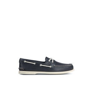 Navy Sperry Authentic Original Leather Boat Shoe Boat Shoes | KRVCU-4036