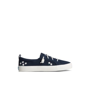 Navy Sperry Crest Vibe Floral Sneaker Sneakers | GTUKO-9507