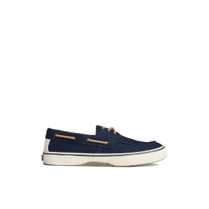 Navy Sperry Halyard 2-Eye Boat Shoe Sneakers | KHQAE-1245