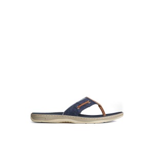 Navy Sperry SeaCycled Baitfish Baja Flip Flop Sandals | TMHBF-1509