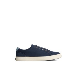 Navy Sperry SeaCycled Striper II Textile Sneaker Sneakers | SVYCG-5021