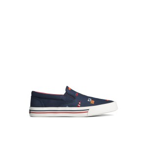 Navy Sperry Striper II Nautical Slip On Sneaker Sneakers | IDGEM-8732