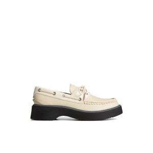 White Sperry Bayside Boat Shoe Boat Shoes | MHGYZ-3892