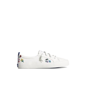 White Sperry Crest Vibe Floral Sneaker Sneakers | XMRLG-7816