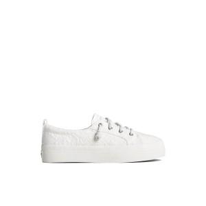 White Sperry Crest Vibe Platform Lace Platform Sneaker Sneakers | MTGWD-3965