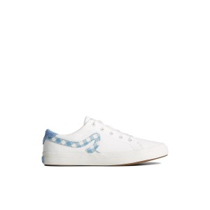 White Sperry Sandy Gingham Sneaker Sneakers | YXFDK-1627