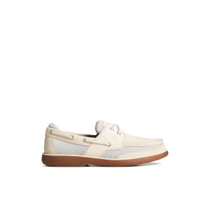 White Sperry Surveyor 2-Eye Boat Shoe Boat Shoes | MIOSZ-7526