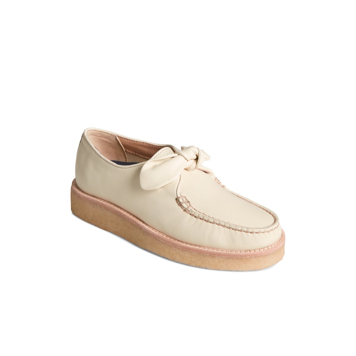 Beige Sperry Captain's Crepe Bow Oxford Oxford Shoes | YGTHI-9650