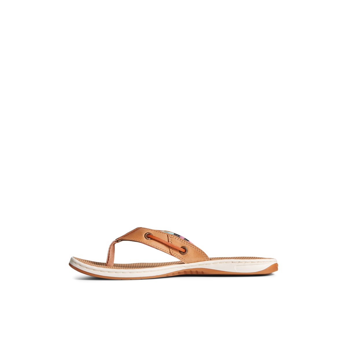 Beige Sperry Seafish Leather Flip Flop Sandals | UYIEN-5230