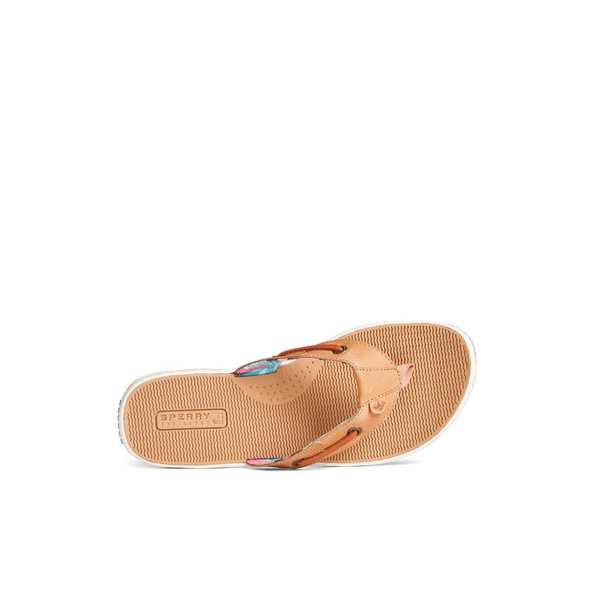 Beige Sperry Seafish Leather Flip Flop Sandals | UYIEN-5230