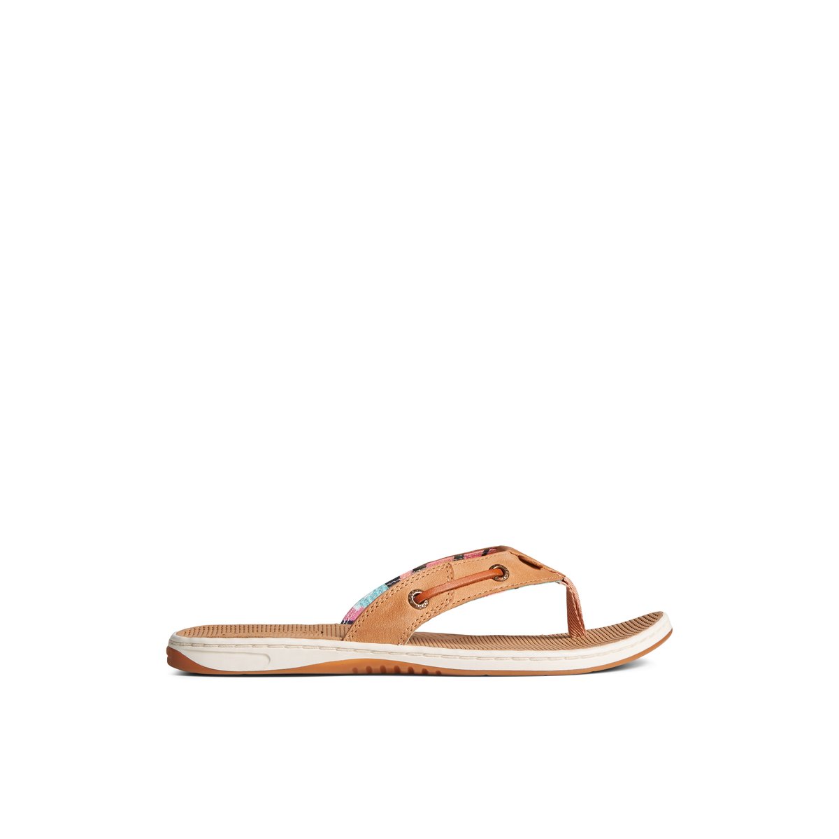 Beige Sperry Seafish Leather Flip Flop Sandals | UYIEN-5230