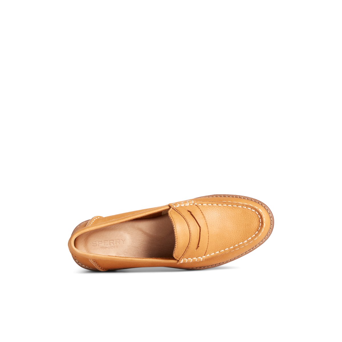 Beige Sperry Seaport Penny Leather Loafer Flats | PXRYB-6512