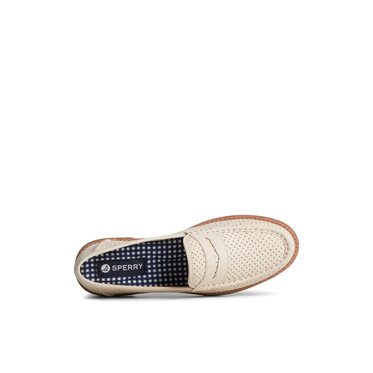 Beige Sperry Seaport Perforated Penny Loafer Loafers | HFPKJ-4108