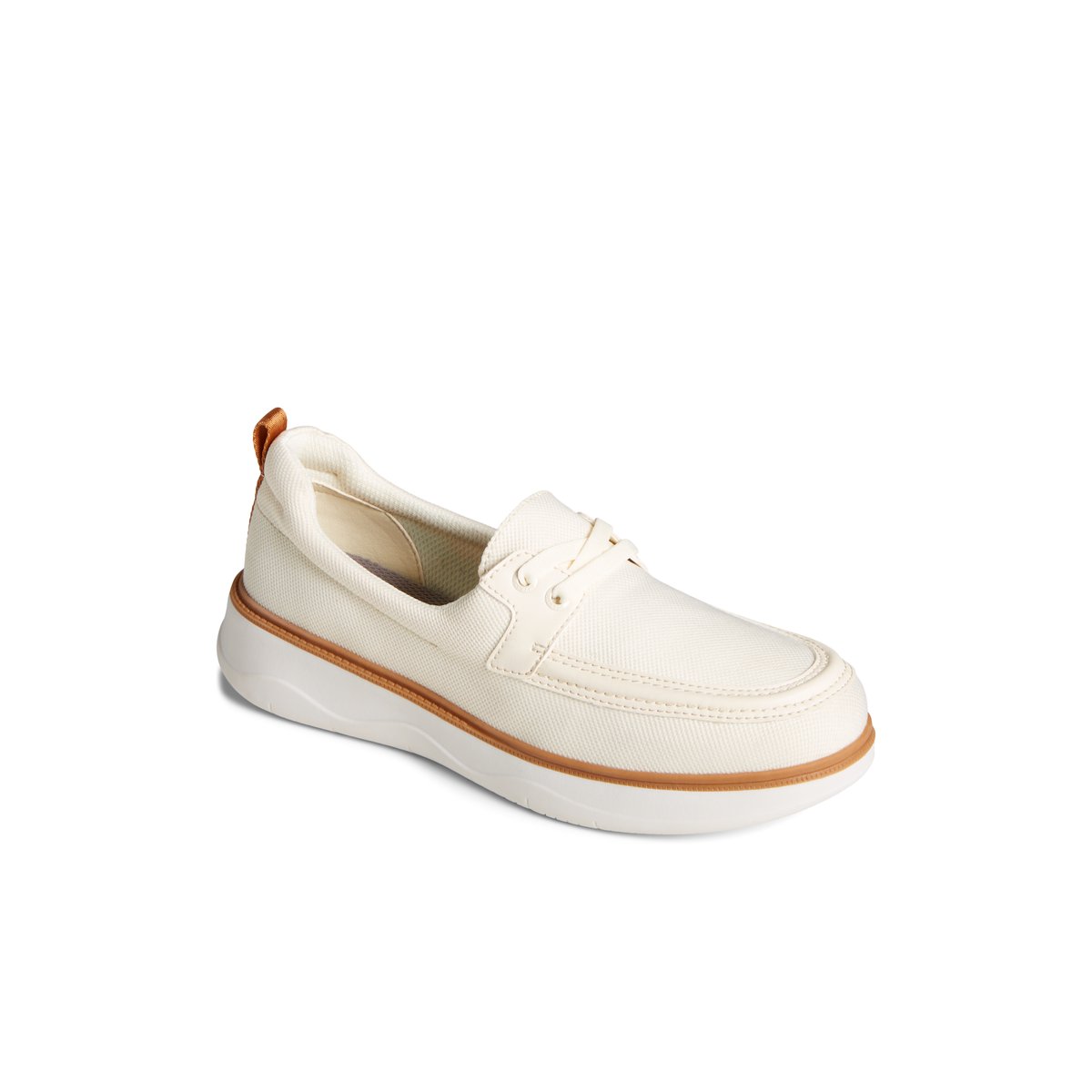 Beige Sperry Skipper Boat Shoe Flats | GFNIT-5980