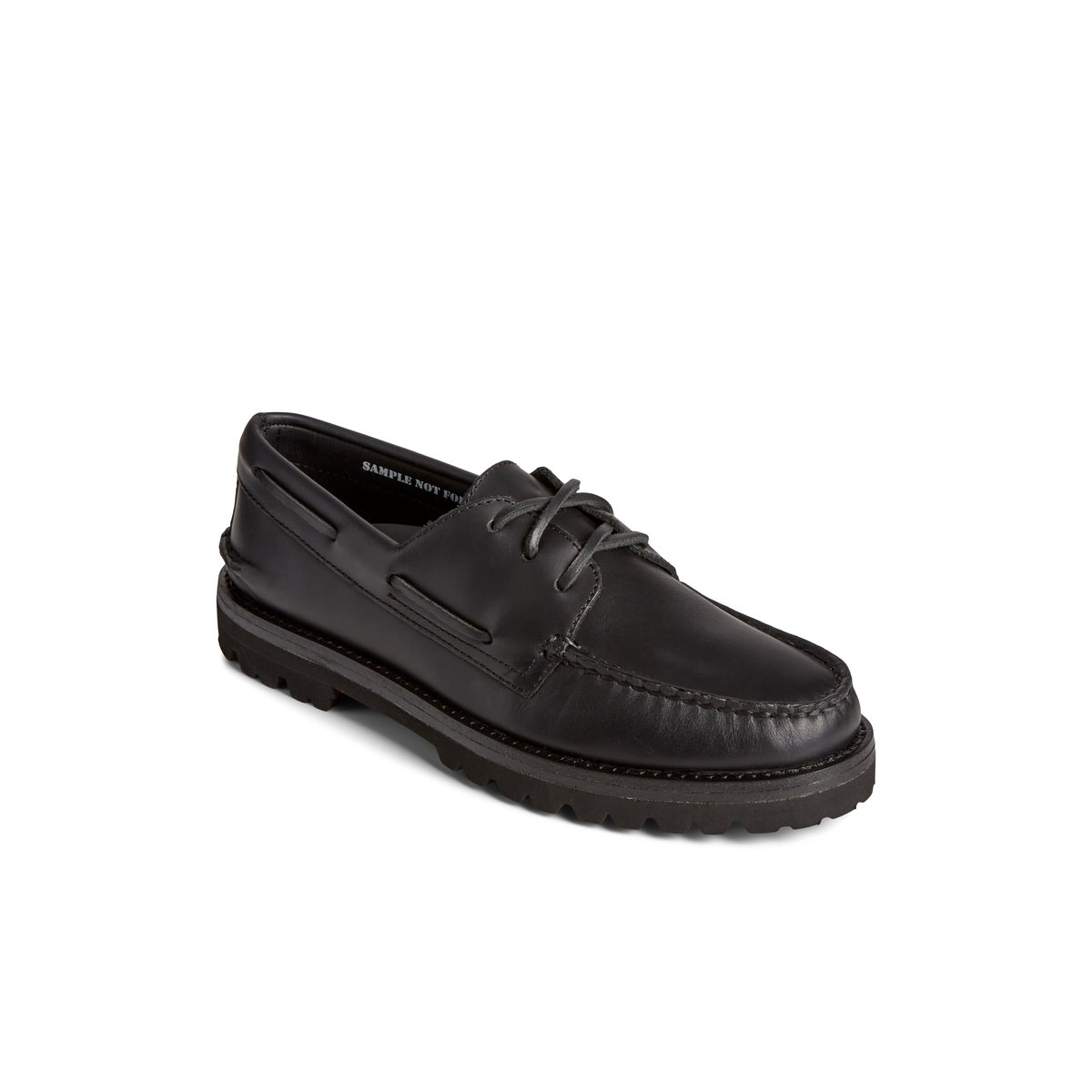 Black Sperry Authentic Original 3-Eye Vibram Boat Shoe Boat Shoes | KOHNB-1853