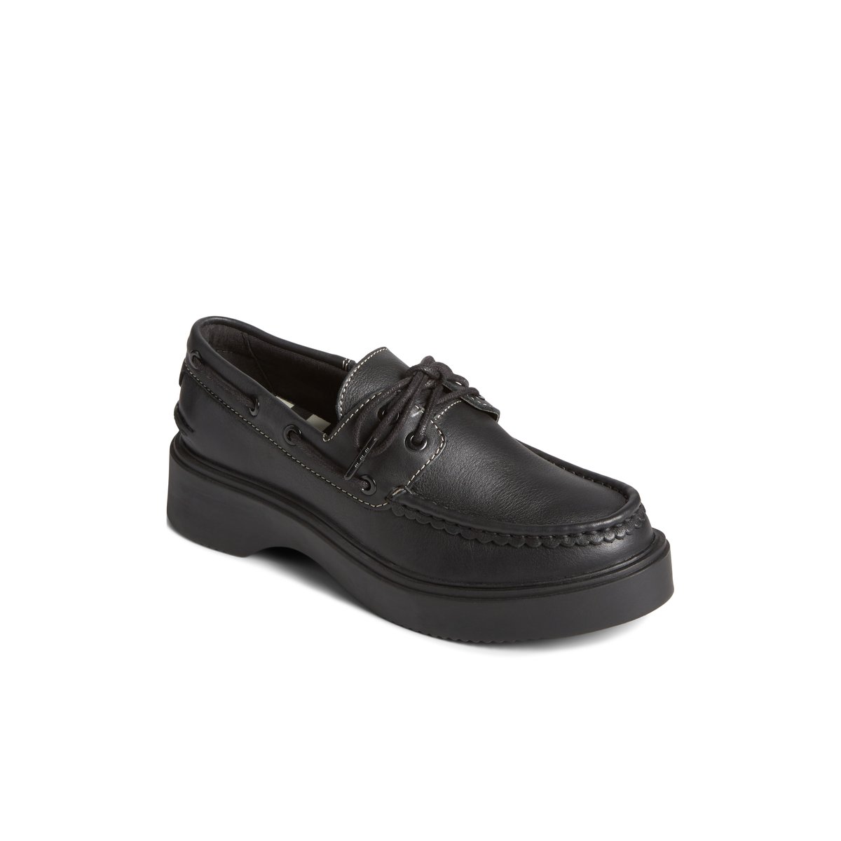 Black Sperry Bayside Boat Shoe Boat Shoes | UJRIV-1302