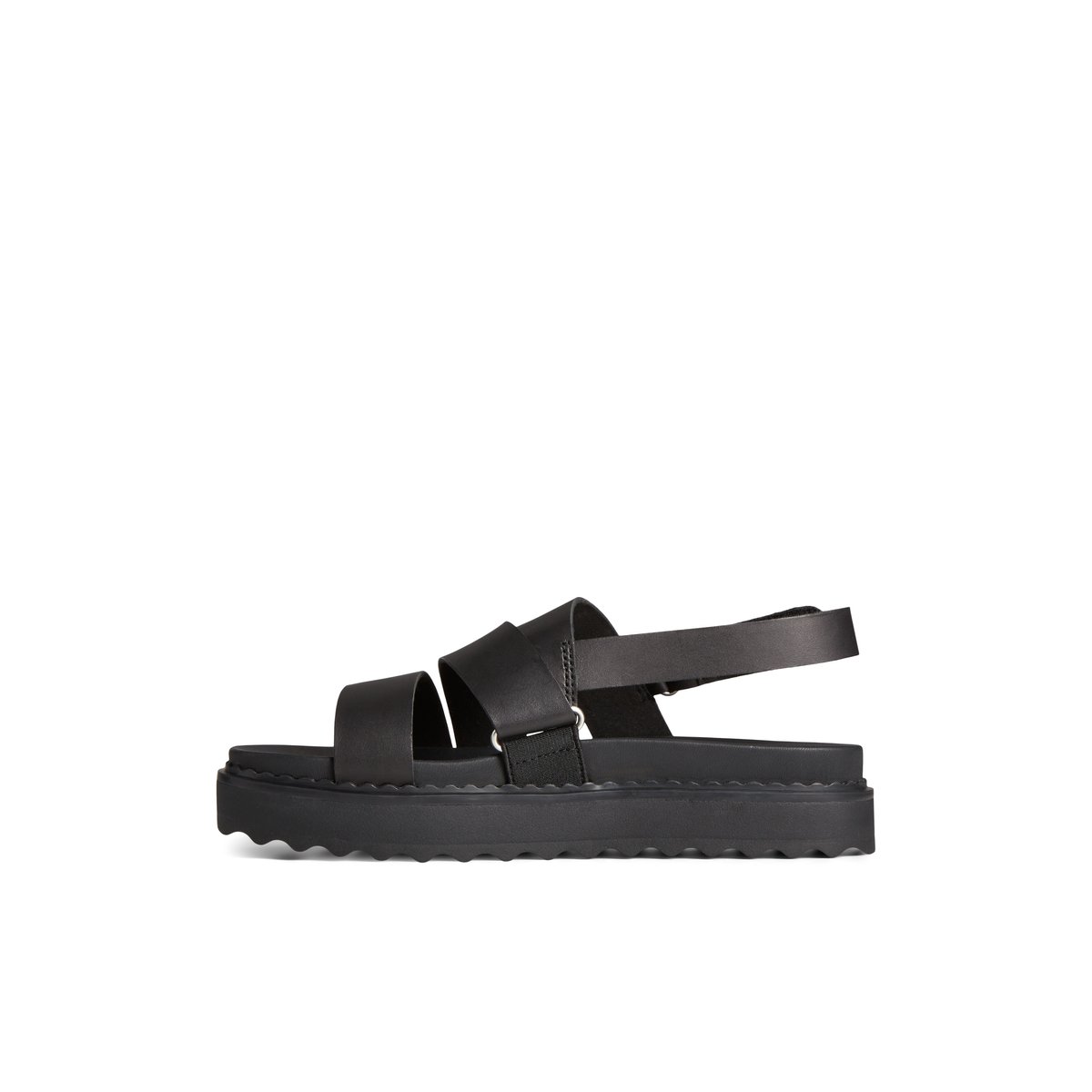 Black Sperry Cami Flatform Sandal Sandals | OSHNL-4201