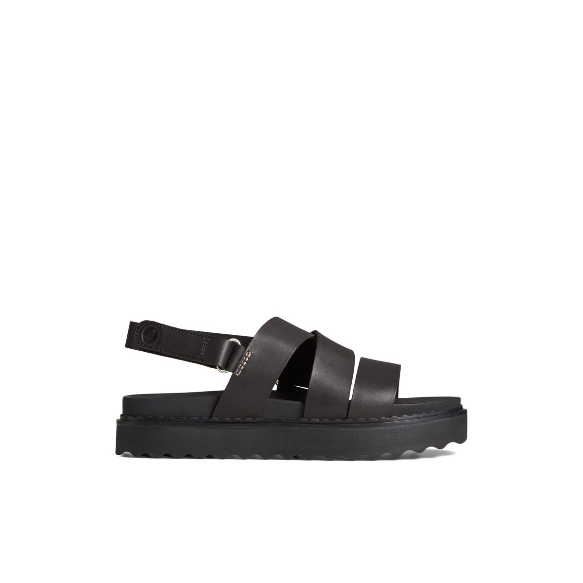 Black Sperry Cami Flatform Sandal Sandals | OSHNL-4201