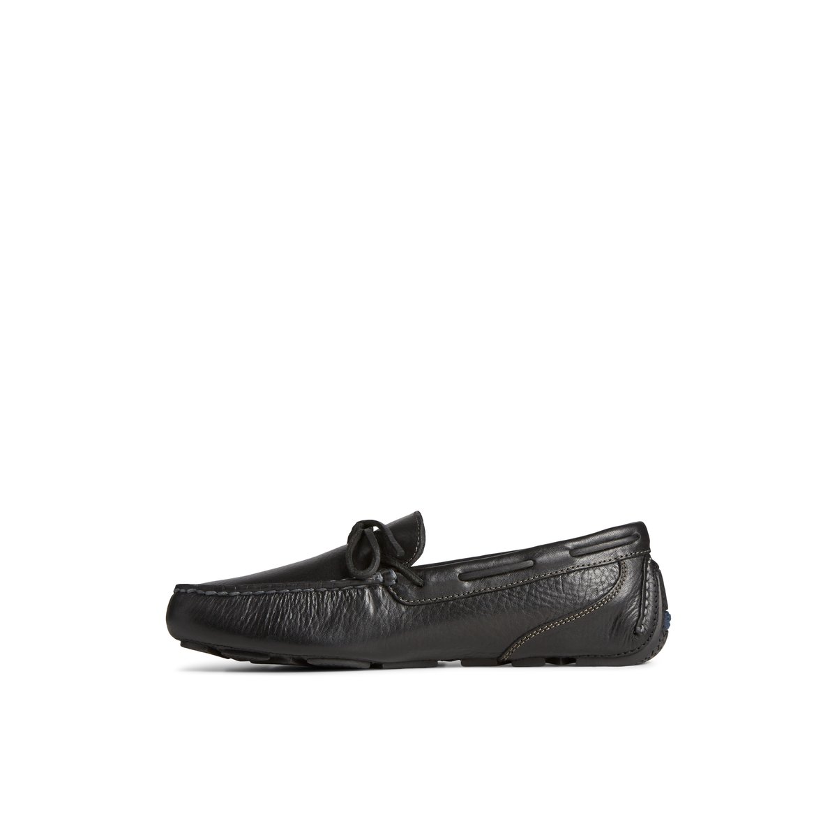 Black Sperry Davenport Pull Up Leather 1-Eye Driver Drivers Shoes | QTWEZ-0214