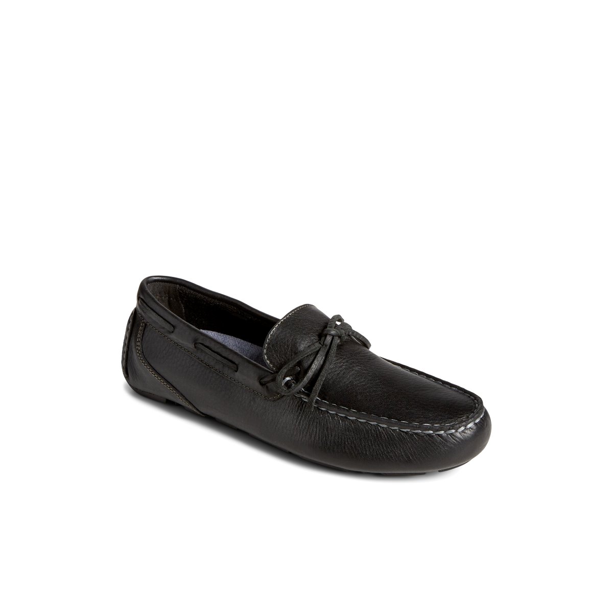 Black Sperry Davenport Pull Up Leather 1-Eye Driver Drivers Shoes | QTWEZ-0214