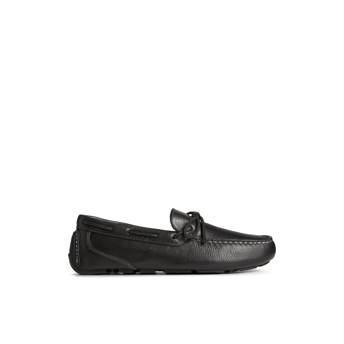 Black Sperry Davenport Pull Up Leather 1-Eye Driver Drivers Shoes | QTWEZ-0214