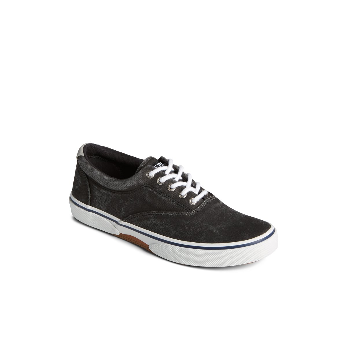 Black Sperry Halyard CVO Salt Washed Sneaker Sneakers | DHZNU-1078