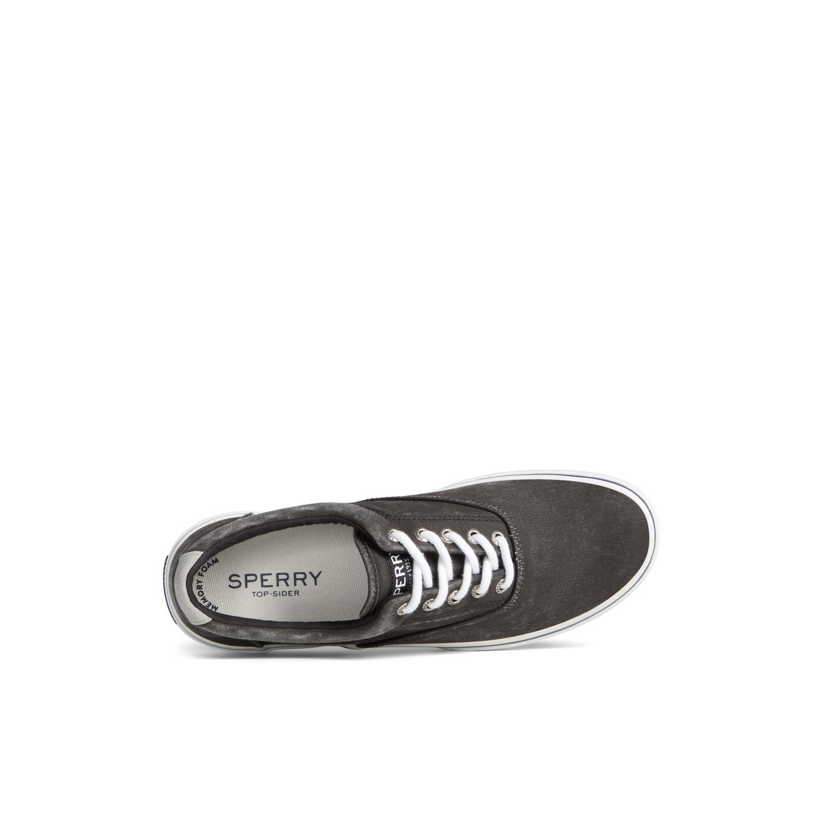 Black Sperry Halyard CVO Salt Washed Sneaker Sneakers | DHZNU-1078