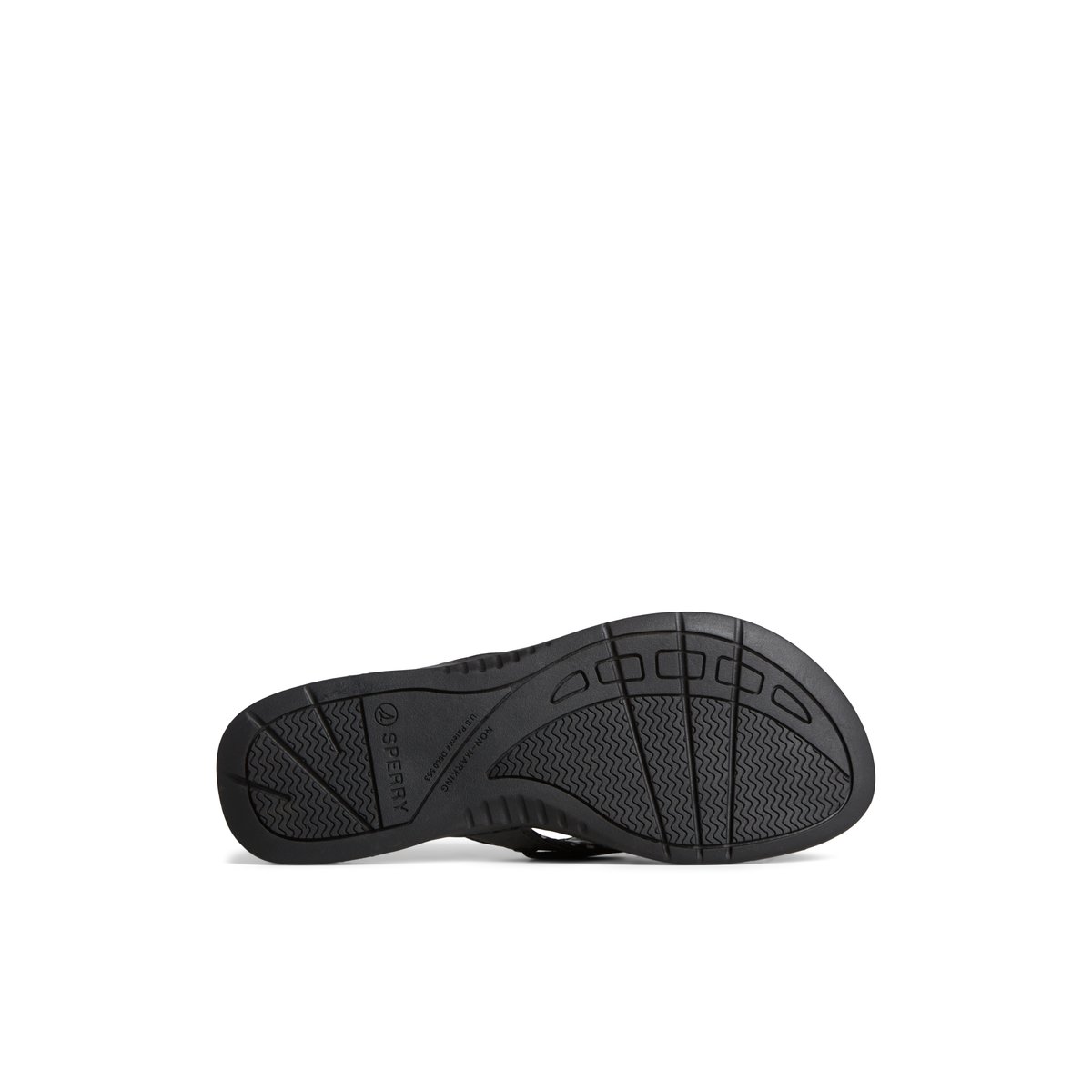 Black Sperry Seafish Leather Flip Flop Sandals | JBFZV-3475