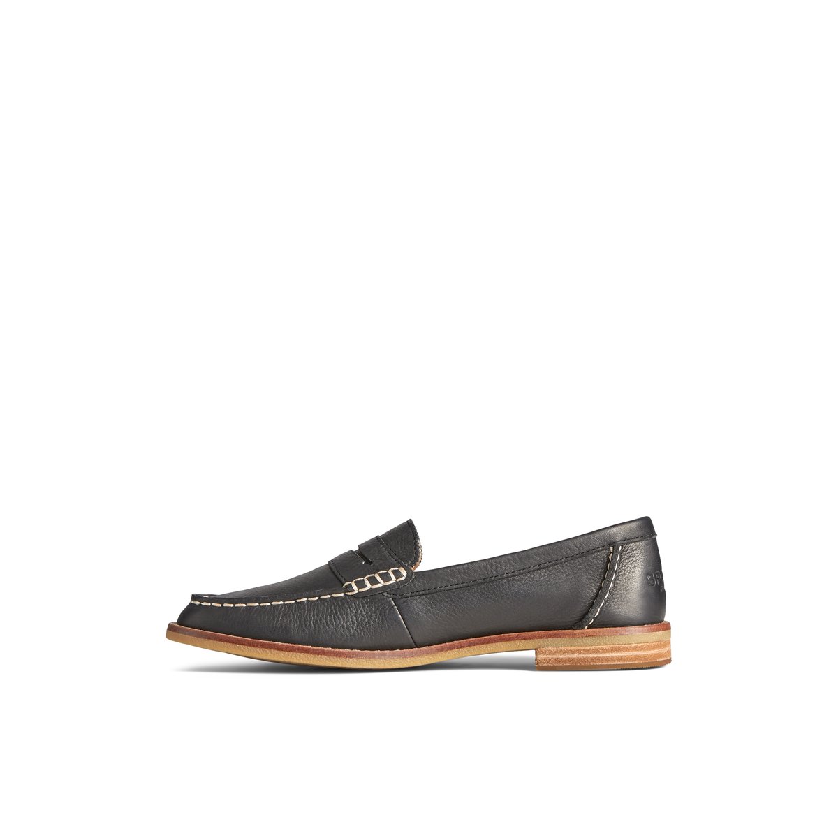 Black Sperry Seaport Penny Leather Loafer Flats | NHYTC-1496