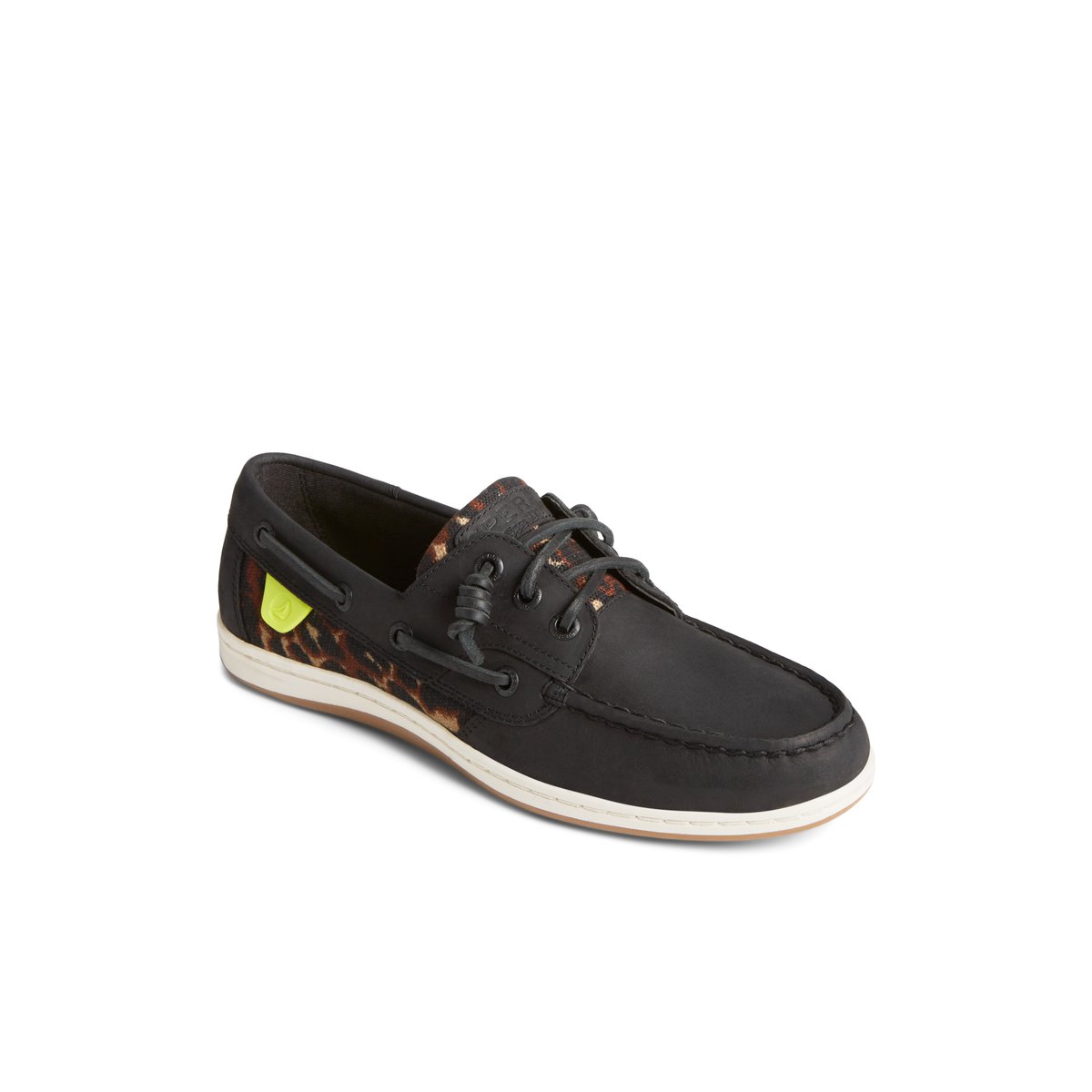 Black Sperry Songfish Cheetah Boat Shoe Boat Shoes | ZQPHJ-7420