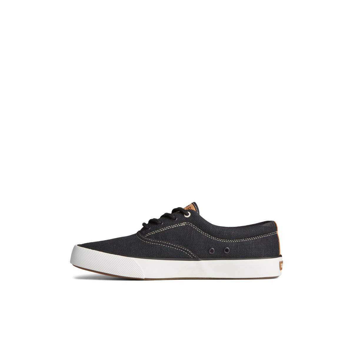 Black Sperry Striper II Slub Linen Sneaker Sneakers | VSHQK-5129