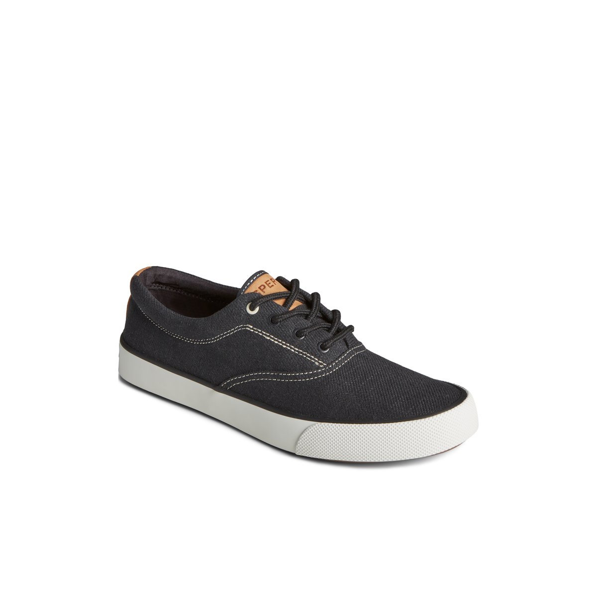 Black Sperry Striper II Slub Linen Sneaker Sneakers | VSHQK-5129