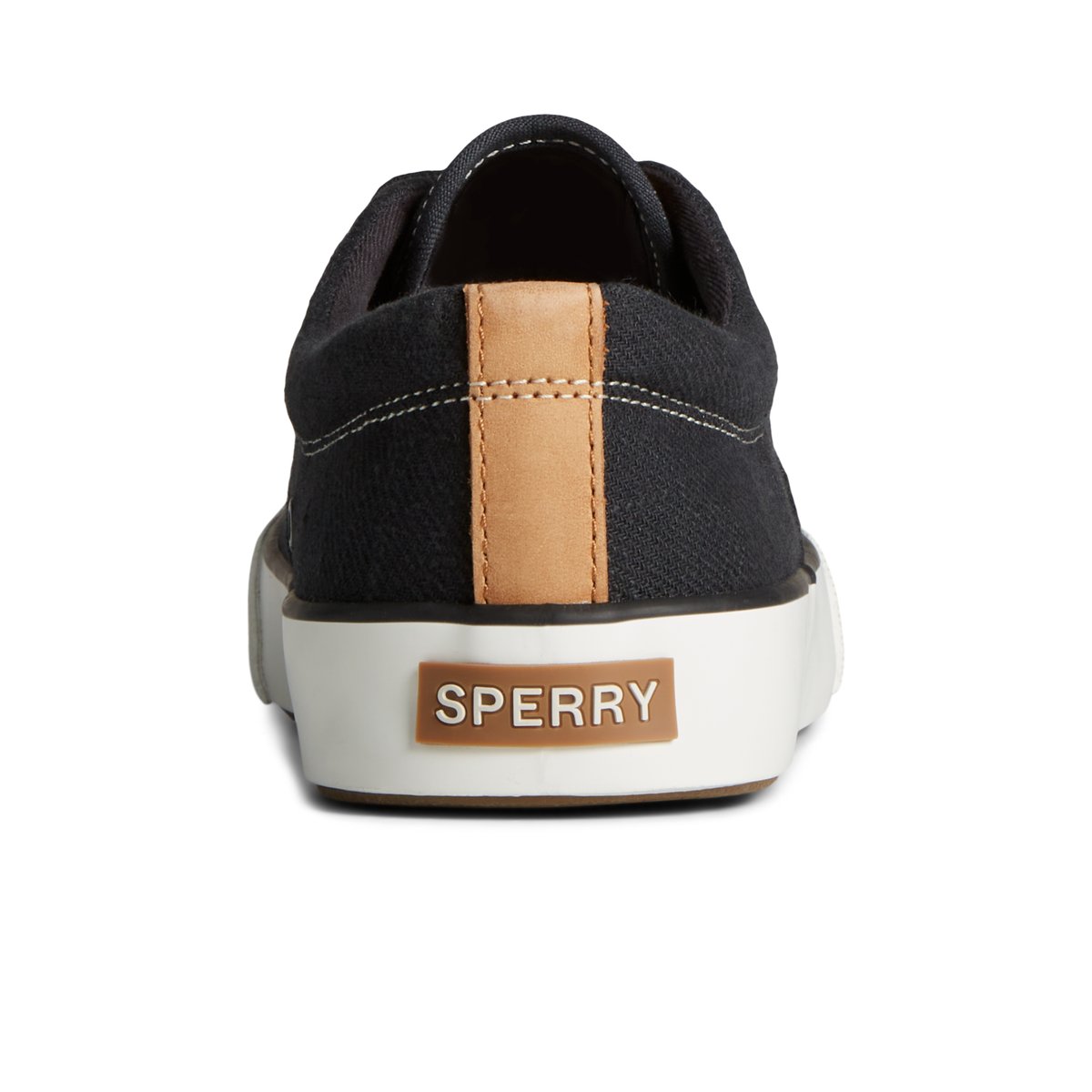 Black Sperry Striper II Slub Linen Sneaker Sneakers | VSHQK-5129