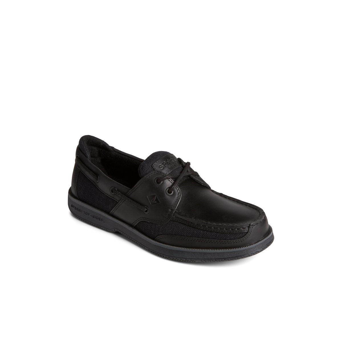 Black Sperry Surveyor 2-Eye Boat Shoe Boat Shoes | UBDFL-1279