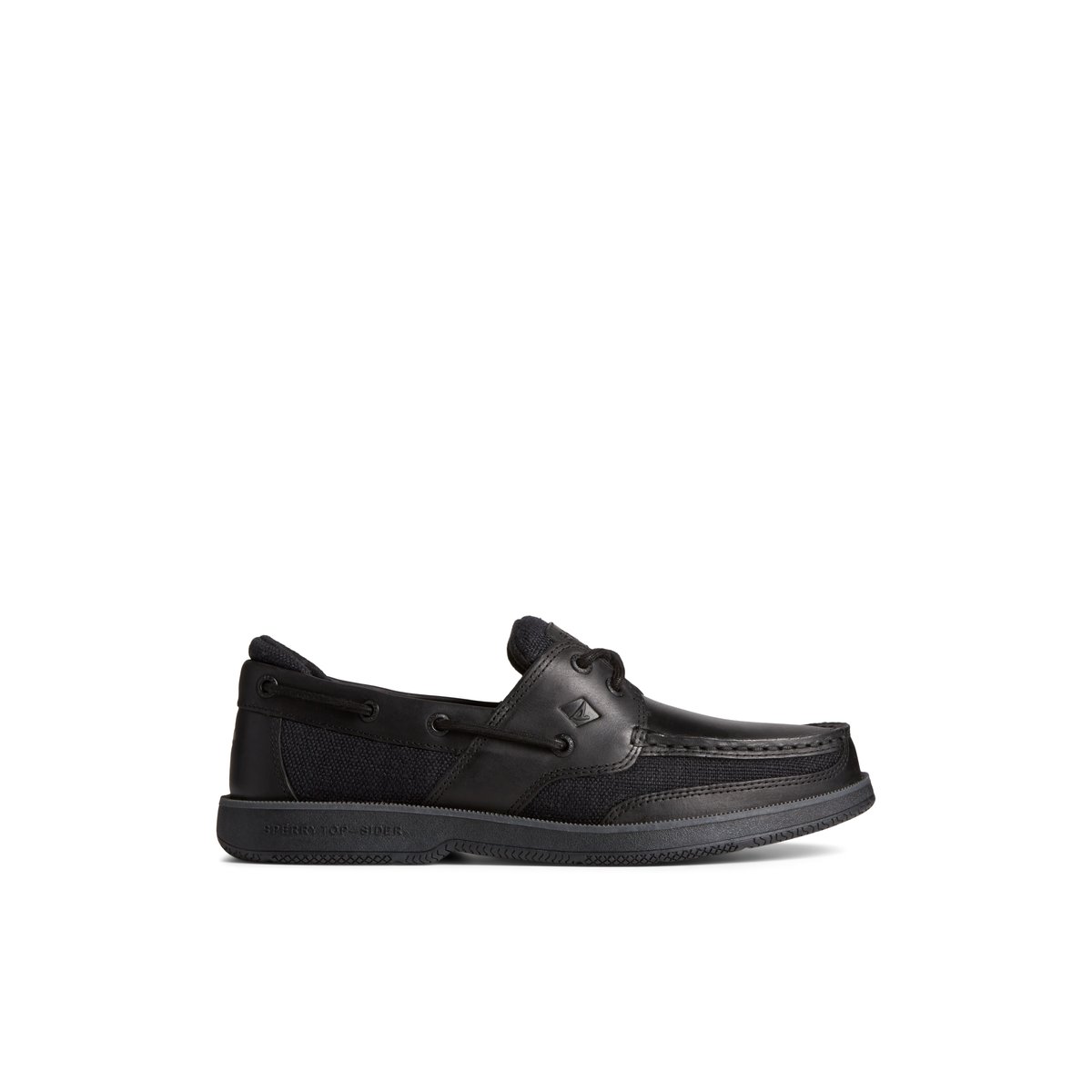 Black Sperry Surveyor 2-Eye Boat Shoe Boat Shoes | UBDFL-1279