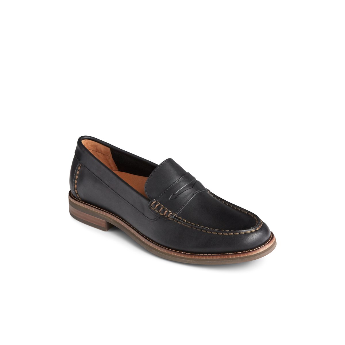 Black Sperry Topsfield Penny Loafer Boat Shoes | KXQMR-1578