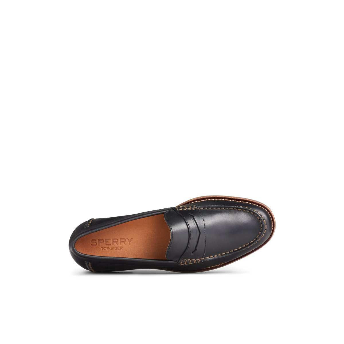 Black Sperry Topsfield Penny Loafer Boat Shoes | KXQMR-1578