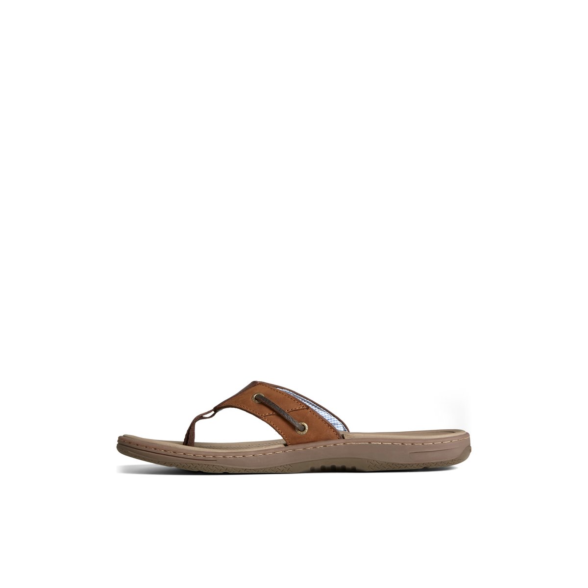 Brown Sperry Baitfish Leather Flip Flop Sandals | SBYHD-4297