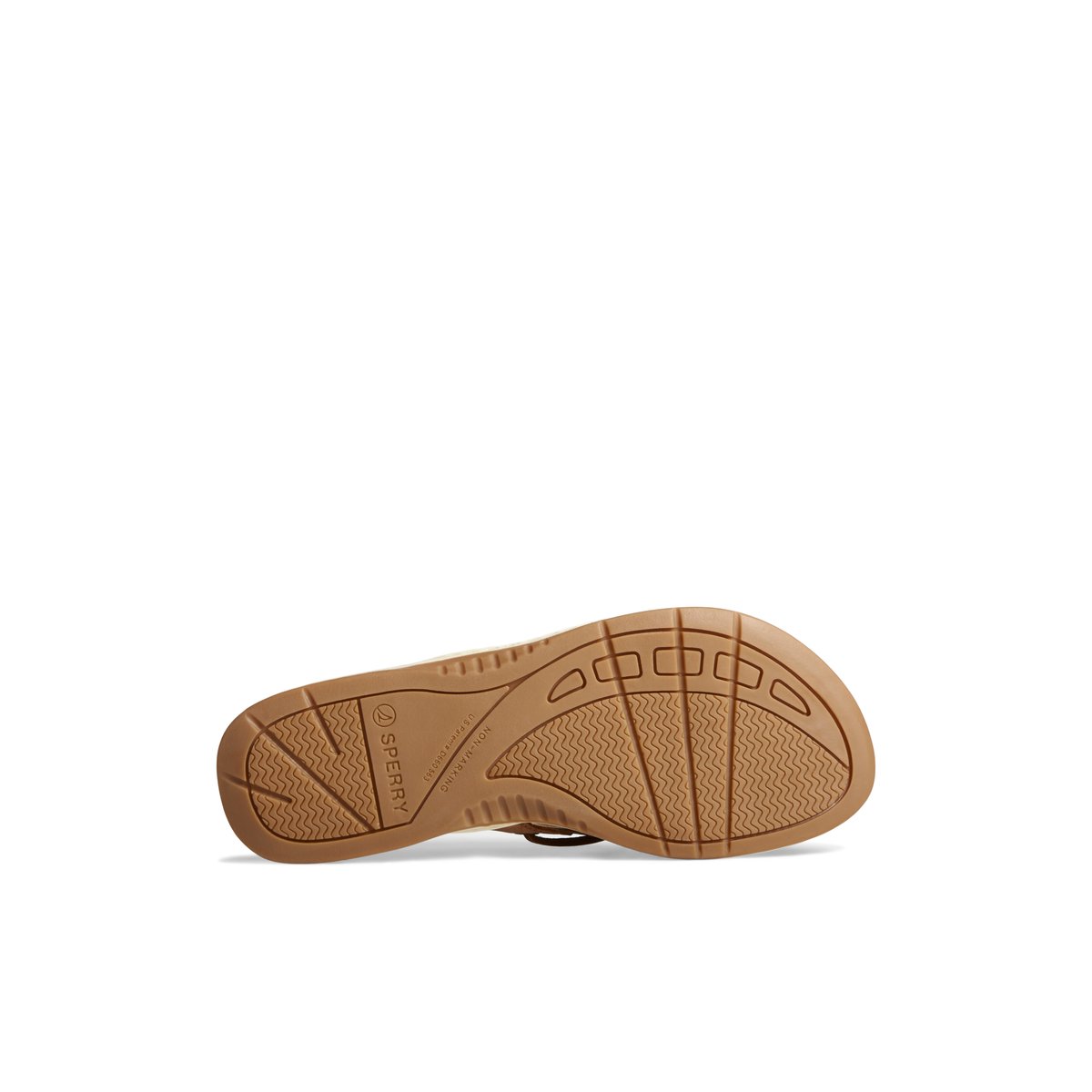 Dark Beige Sperry Seafish Leather Flip Flop Sandals | PBCDK-0459