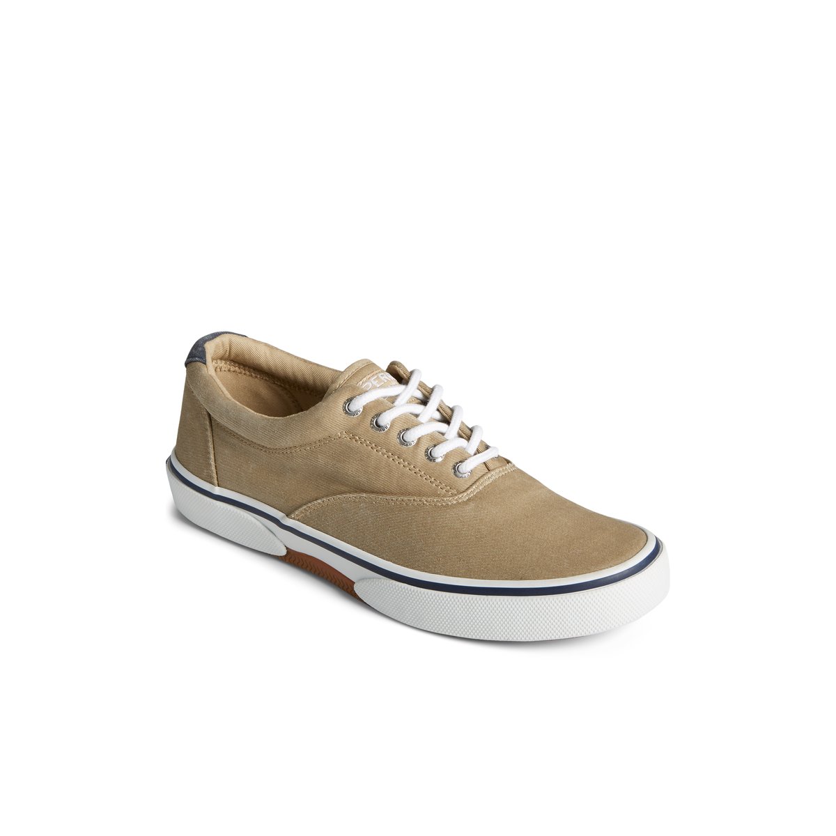 Khaki Sperry Halyard CVO Salt Washed Sneaker Sneakers | RIBPK-3497