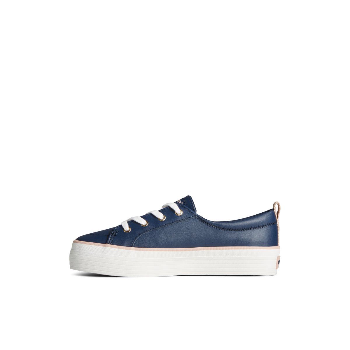 Navy Sperry Crest Vibe Leather Platform Sneaker Sneakers | MATDO-9675